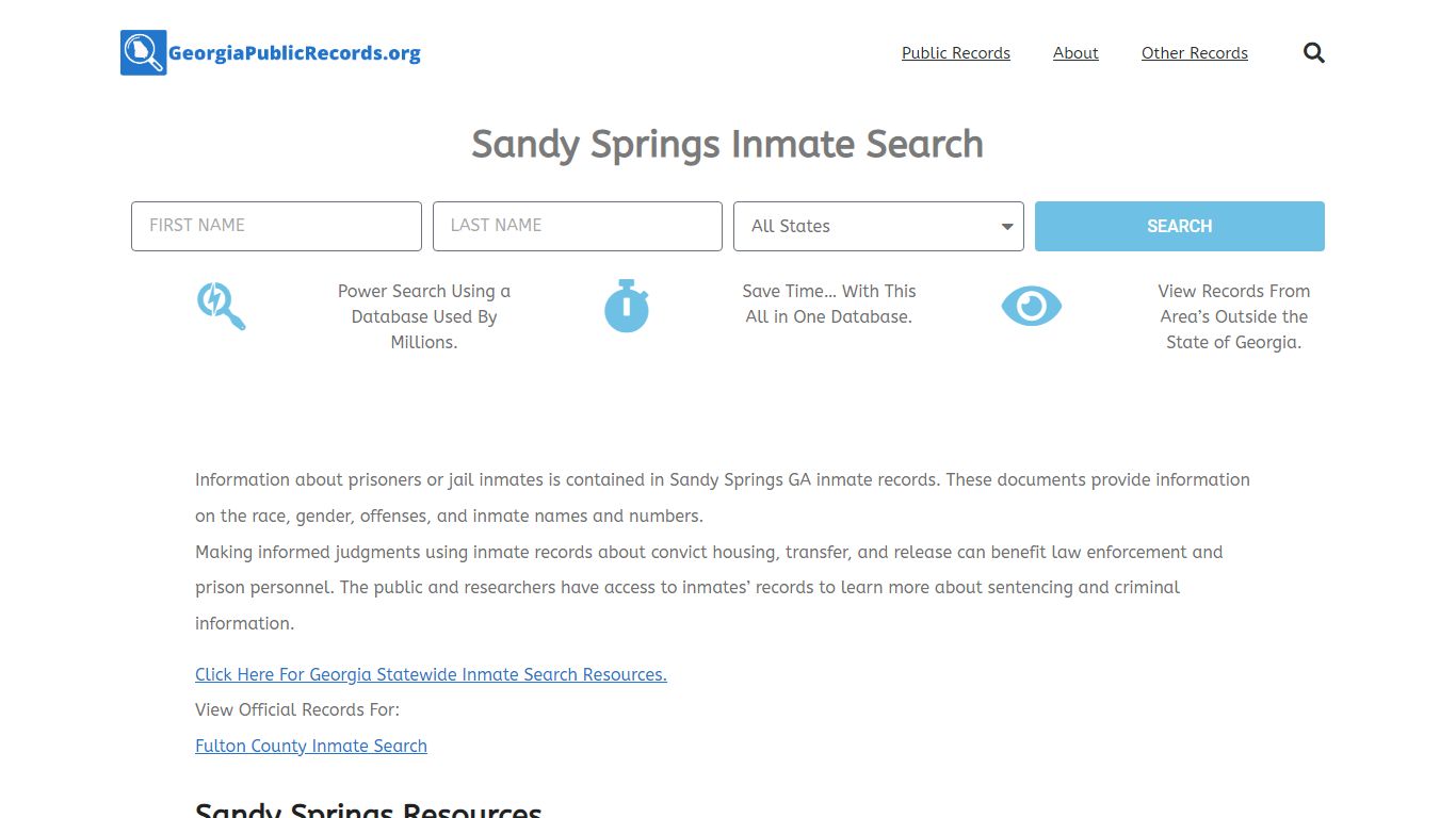 Sandy Springs Inmate Search - SSPD GA Current & Past Jail Records